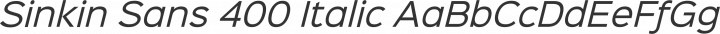Sinkin Sans 400 Italic free font