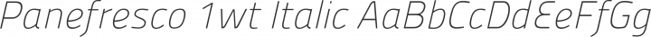 Panefresco 1wt Italic free font