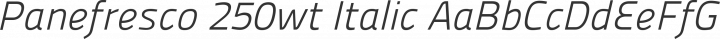Panefresco 250wt Italic free font