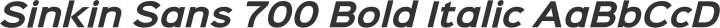 Sinkin Sans 700 Bold Italic free font