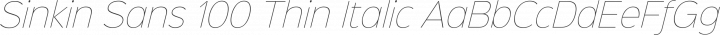 Sinkin Sans 100 Thin Italic free font