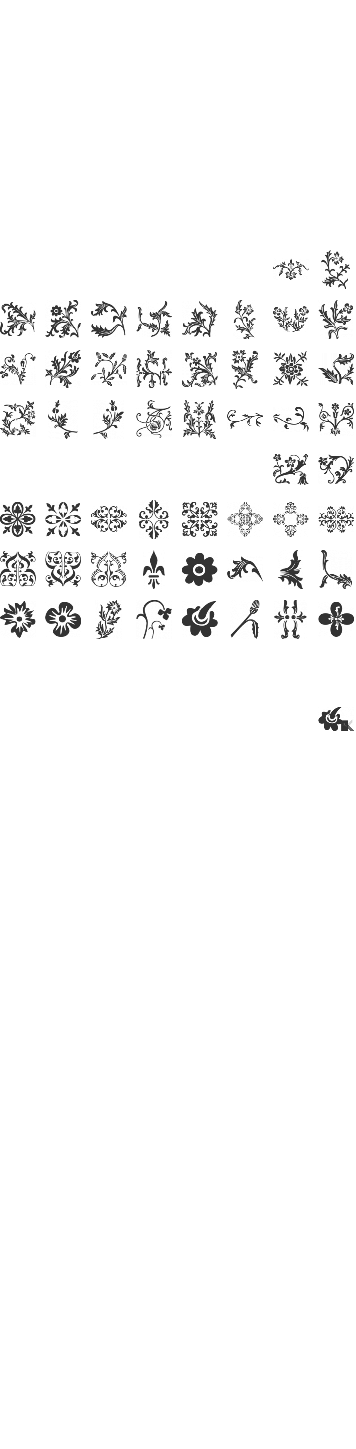 Floralia Dingbat Font Specimen