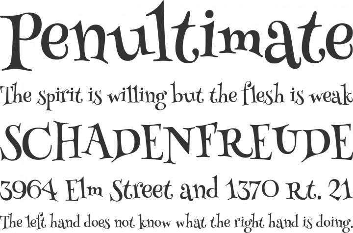 Henny Penny Font Phrases