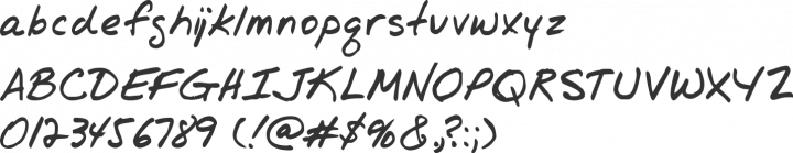 Jr Hand Font Specimen