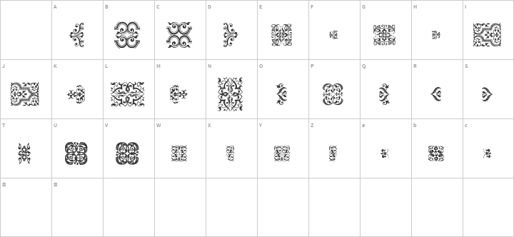 IM FELL FLOWERS 1 Glyph Map