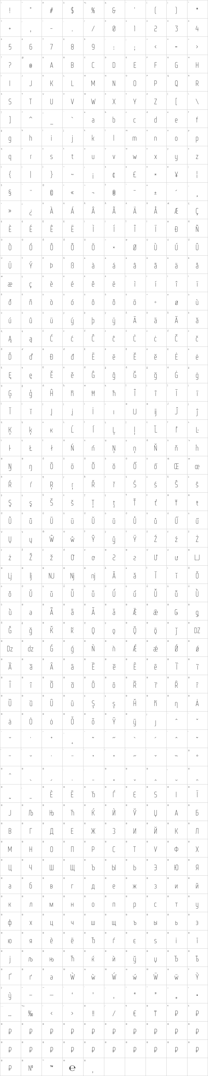 Web Serveroff Glyph Map