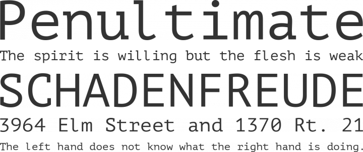 PT Mono Font Phrases