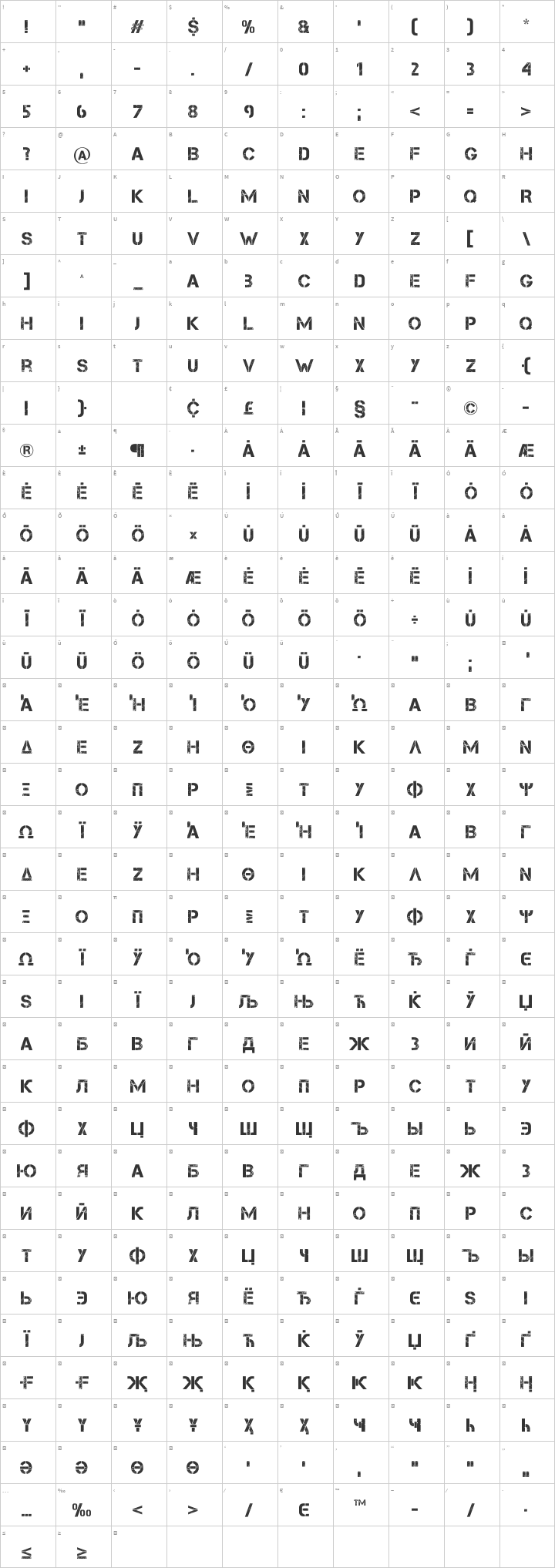 Capture it Glyph Map