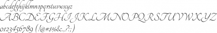 Tangerine Font Specimen