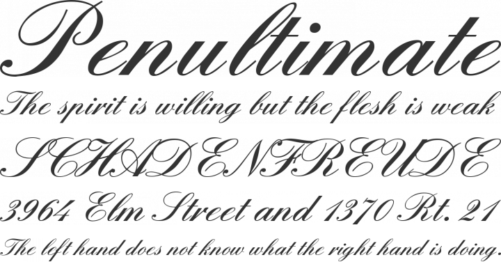 England Hand DB Font Phrases