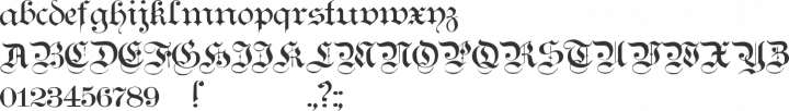 Teutonic No1 Font Specimen